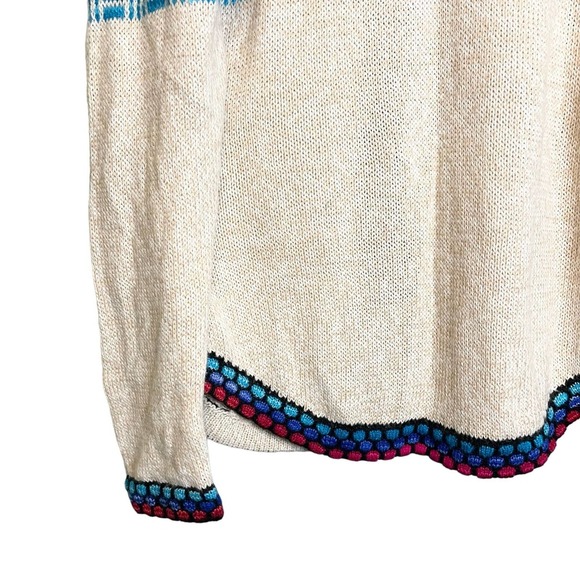 Alpaca Sweater Jacket Llama Soft Hooded cream Zip up Size M - Picture 4 of 10